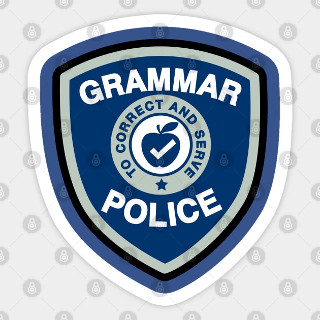 Grammar Police Sticker by DetourShirts